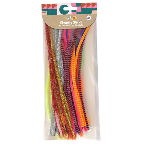 Chenille stem/ Modelling pipe cleaner - 100 meters, assorted 10