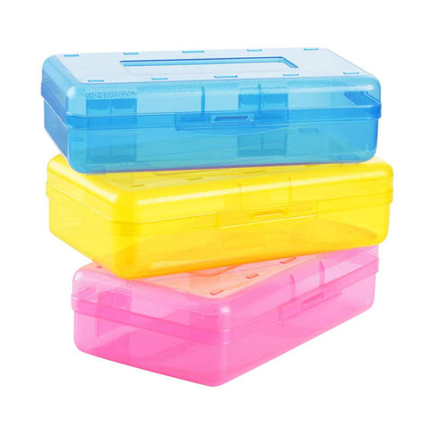 Buy Wholesale China Plastic Pencil Case Large Capacity Cheap Transparent  School Stationery Pen Case Box For Girls Boys & Plastic Pencil Case at USD  0.89