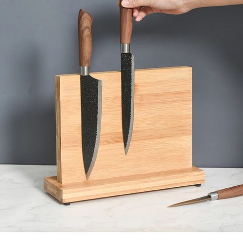 Magnetic Bamboo Knife Rack And Cutting Board Kitchen Set Factory