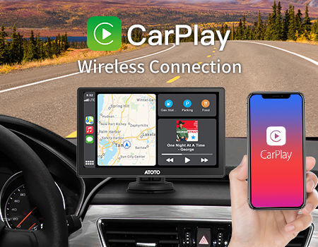 ATOTO P8 Portable Car Radio 7-inch Car Touch Screen Carplay Android Auto  GPS Navigators Multimedia Player QLED Display Bluetooth