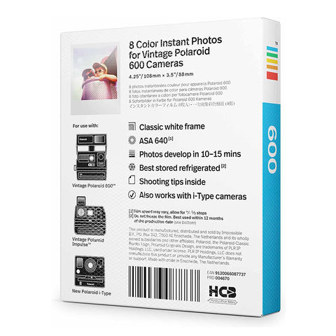 Polaroid 600 S/W & Farbfilm Sofortbildpapier 8 Blatt für Polaroid 636 637 640 660 Onestep2