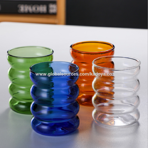 Buy Wholesale China Round Drinkware Ripple Wavy Spiral Squiggle  Borosilicate Vintage Colorful Drinking Glass Cup Mug & Drinking Glass at  USD 1.8