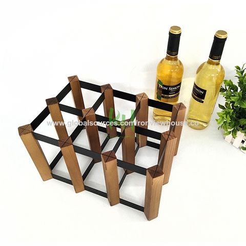 Casier à vin en bois, étagères à vin, rangement de vin, casier à 9 bouteilles, rangement horizontal