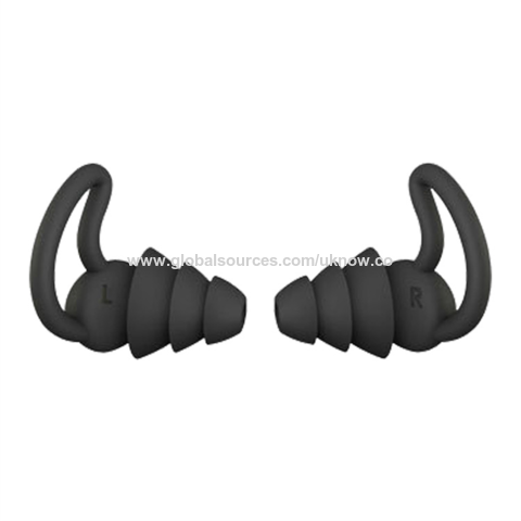 Bouchons d'oreille pour dormir, bouchon d'oreille antibruit en silicone, bouchon  d'oreille imperméable à l'eau doux, bouchons d'oreille de protection  auditive, pour ronfler, voyager (noir)