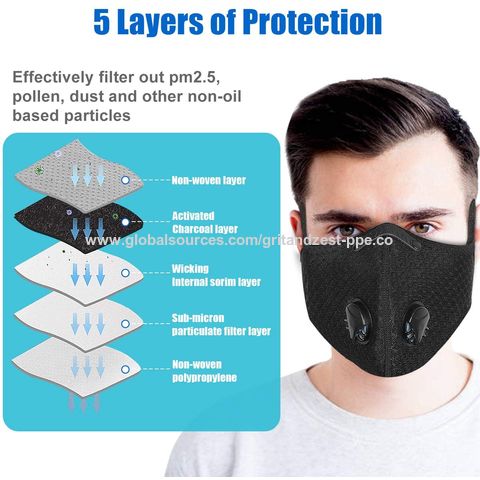 Masque sport facial anti poussière + 3 filtres