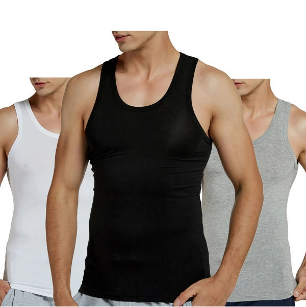 Buy Wholesale China Custom Modal Spandex Men's Round Neck Slim Fit  Sleeveless Tank Top Summer Breathable Undershirt & Modal Spandx Men's  Undershirt at USD 2.4