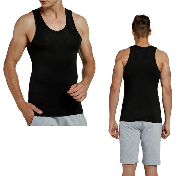 Buy Wholesale China Custom Modal Spandex Men's Round Neck Slim Fit  Sleeveless Tank Top Summer Breathable Undershirt & Modal Spandx Men's  Undershirt at USD 2.4