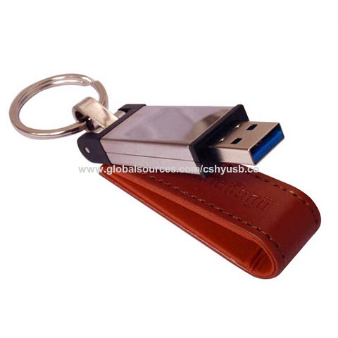 Porte-clés en cuir avec clé USB 64 GB