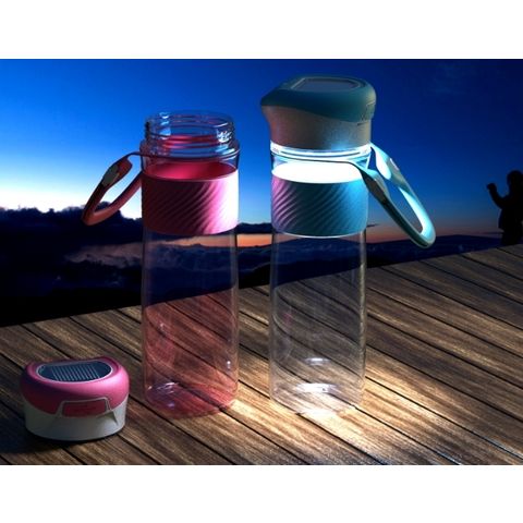 Solar Lantern Bottle LED Solar Bottle Lights - Collapsible Foldable Silicone Water Bottle Waterproof Rechargeable Camping Lantern LED Light with USB