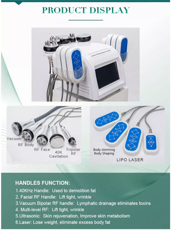 Fat Burning Face Lift Cavitation Rf Vacuum Slimming Machine