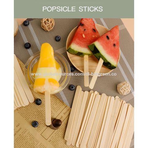 2024 200 Popsicle Sticks Natural Craft Sticks Diy Wooden Sticks Food Grade  Suitable For Homemade Ice Cream (about 11.4 Cm)