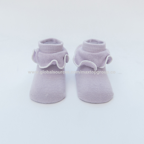 Chaussettes Bébé en Coton Peigné avec Dentelle, Couleurs Macaron, Printemps Automne - Chaussettes Mignonnes pour Bébés en Gros