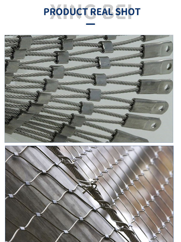 Maille de câble métallique en acier inoxydable de 4,0 mm de diamètre,  maille de câble flexible for les zones isolées, maille de protection contre  les