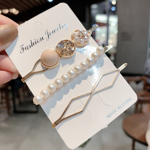 2019 Hot Sale Korean Hair Accessories Pearl Hair Pin Rhinestone