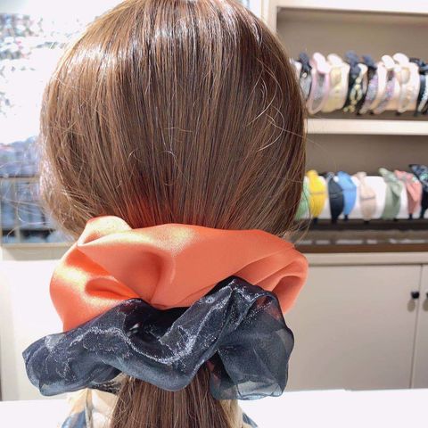 Hair Scrunchie Organza Striped Hair Ring Hair Bands Elastic 