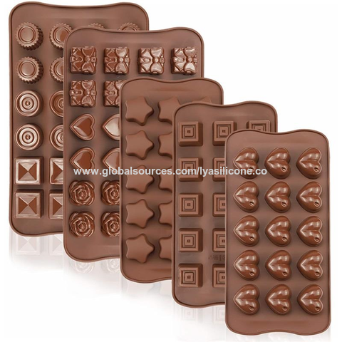 6 Pcs Mini Waffle Cookie Mold, Silicone Chocolate Mold Square Heart Flower  Shape Waffle Maker Baking Pan Tray For Candy Cake Chocolate Bar - Pink