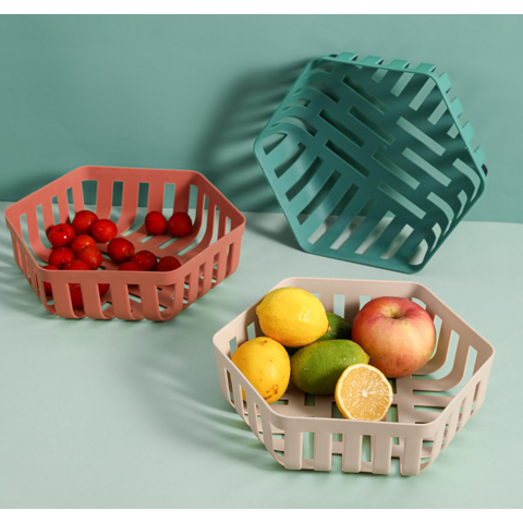 Cesto de armazenamento de frutas e legumes para cozinha, doméstico, oco, cesto de drenagem