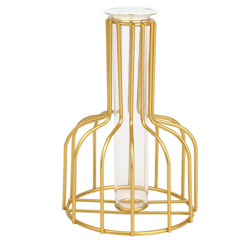Jarrón de decoración de mesa de salón estilo escandinavo, jarrón hidropónico de hierro, adornos