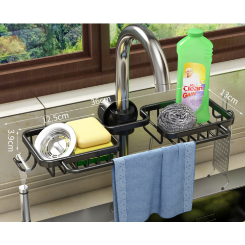 Kitchen Sink Saddle Style Double Silicone Sponge Holder Sink Rack - China  Kitchen Sink Caddy and Sink Caddy price