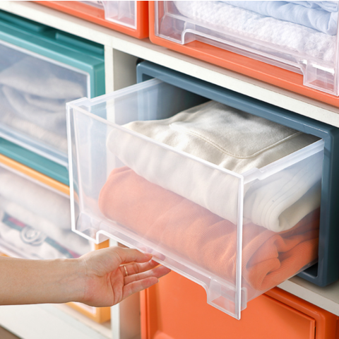 PP Plastic Storage Drawer Cabinet Organizer Storage Box Stackable