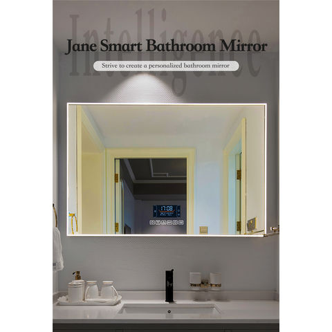  Espejo redondo LED, espejo de baño con luces, montado en la  pared, moderno y elegante (color: luz blanca táctil, tamaño: 20 pulgadas) :  Hogar y Cocina