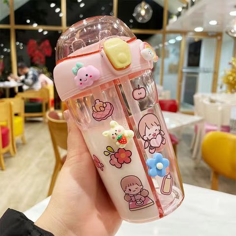 Mugs 2 Liter Water Bottle With Straw Kawaii Cute Drinking Sports