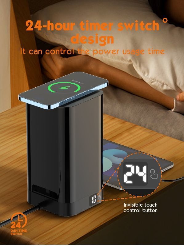 LDNIO SKW6457 UK Power Strip 6 Outlet USB Tower Extension Power Socket 15W Wireless charger Socket supplier