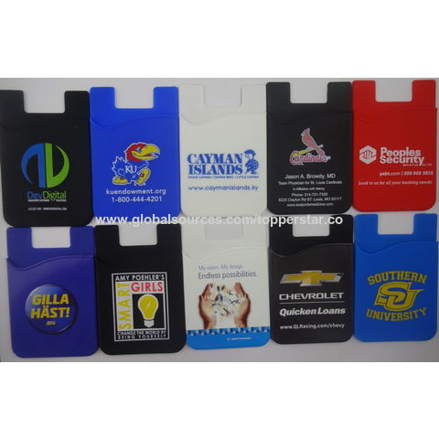 Handy-Kartenhalter mit individuellem Logo, selbstklebend, Silikon, ID-Kreditkarten-Etui, Handytasche
