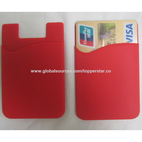 Handy-Kartenhalter mit individuellem Logo, selbstklebend, Silikon, ID-Kreditkarten-Etui, Handytasche