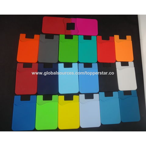 Handy-Kartenhalter mit individuellem Logo, selbstklebend, Silikon, ID-Kreditkarten-Etui, Handytasche