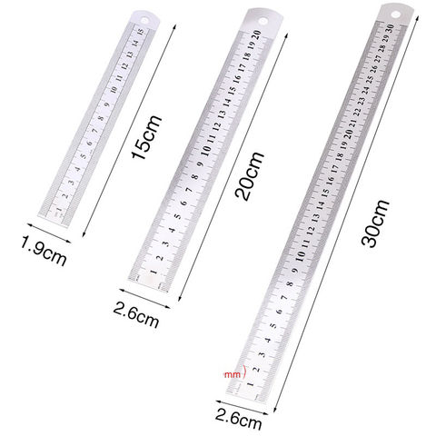 6 Pieces Stainless Steel Ruler and Metal Rule Kit with Conversion Table,  Measuring Device Tool for Office Supplies (6 Inch, 8 Inch, 12 Inch)