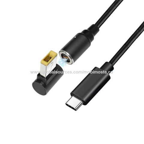 USB C to 4.0mm Tip Adapter Charge Cord for Lenovo IdeaPad Charger 65W 45W,  Nylon Braided USB C to Right Angle Converter Charging Cable for Lenovo