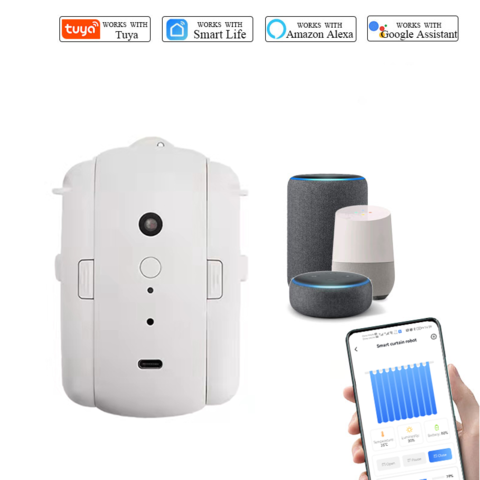 Ouvre-rideau automatique sans fil intelligent Tuya, télécommande vocale,  moteur de rideau, WiFi BT, robot pour Alexa, Google Home