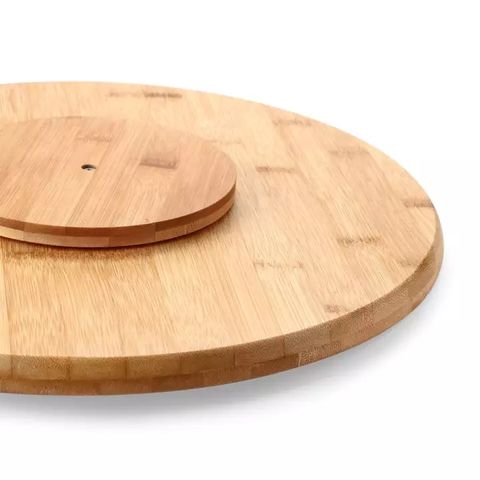  Bandeja de madera de 360°, plato giratorio redondo de