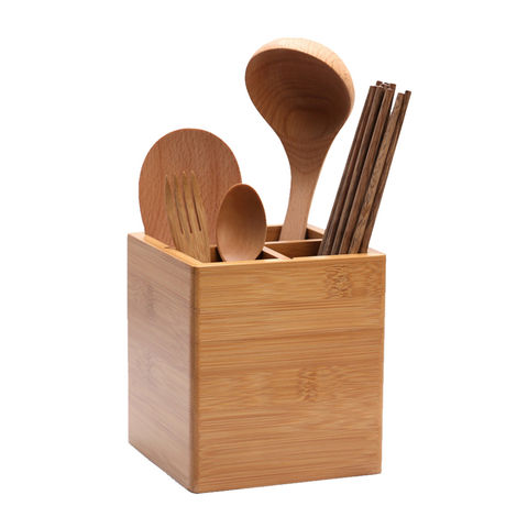 Custom Bamboo 4-Piece Kitchen Tool Set and Canister Sample