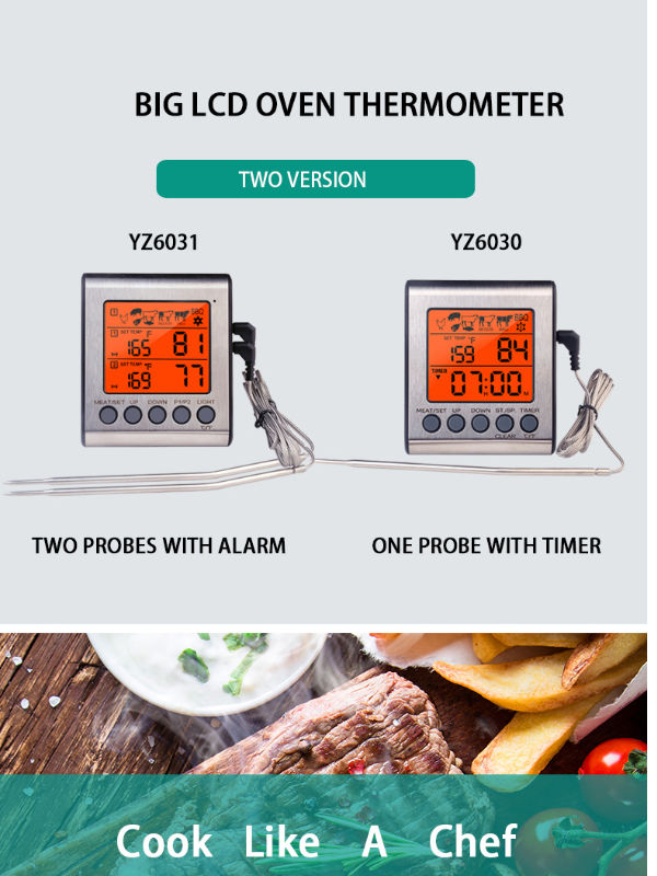 Tuya Digital Bluetooth Smart Bbq Thermometer Lcd Screen Kitchen