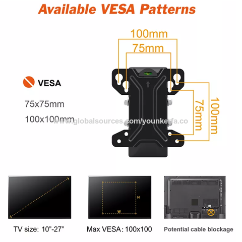 Swivel & tilt. TVs up to 27. Max VESA 100x100 B - TV Wall Brackets