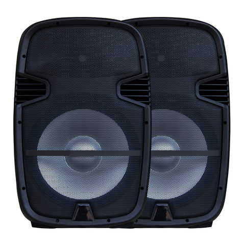 Portable Bluetooth PA Speaker System - 600W 10” Outdoor BT Speaker -  Includes 2 Wireless Microphones, Party Lights, USB SD Card Reader, FM  Radio