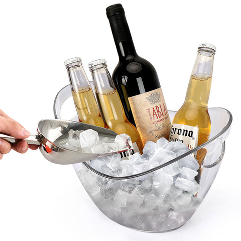 Clear Plastic Oval Ice Bucket