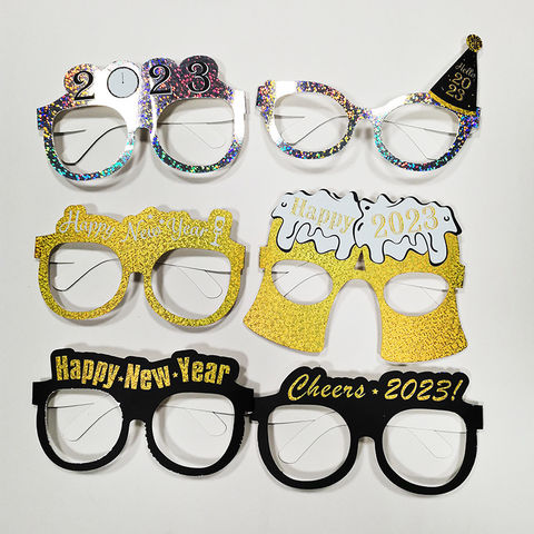 Buy Wholesale China New Year Paper Glasses Laser Glitter Party