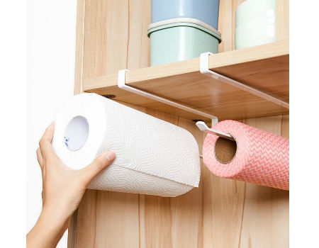 Paper Towel Holder for the Wall Hanging Kitchen Cupboard Shelf With Paper  Towel Holder 