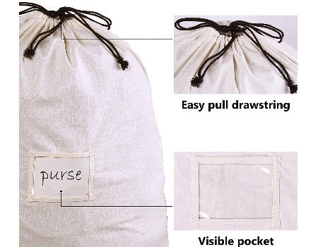 Custom Print Organic Cotton Muslin Drawstring Bag Bulk Wholesale