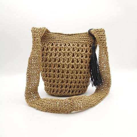 Summer Women Straw Shoulder Bag Hand-Woven Crochet Beach Crossbody