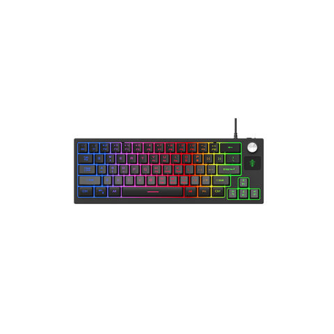 Teclado de Membrana 60% com Botão Rotativo para Gaming e Escritório