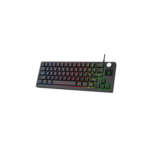 Teclado de Membrana 60% com Botão Rotativo para Gaming e Escritório