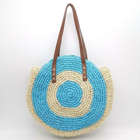 Women's Large Straw Beach Bag Handwoven Shoulder Bag Summer Tote Bag 