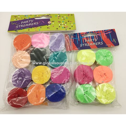 12 Colors Crepe Paper Streamers for Party Backdrop Flowers Crafts Decoration, Size: 4.5 cm