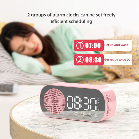 Radio reloj bluetooth despertador alarma inalámbrico recargable luz led FM  NUEVO