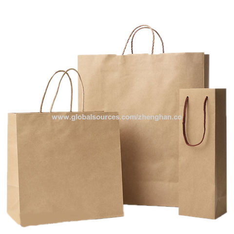 Bolsa de papel kraft ecológica, bolsa de regalo de papel reciclado resistente para compras minoristas con asa retorcida