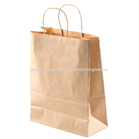 Bolsa de papel kraft ecológica, bolsa de regalo de papel reciclado resistente para compras minoristas con asa retorcida